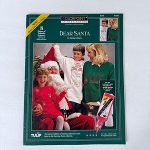 Tulip VINTAGE 90s Colorpoint Paint Stitching Dear Santa 8 Pages Of Transfers